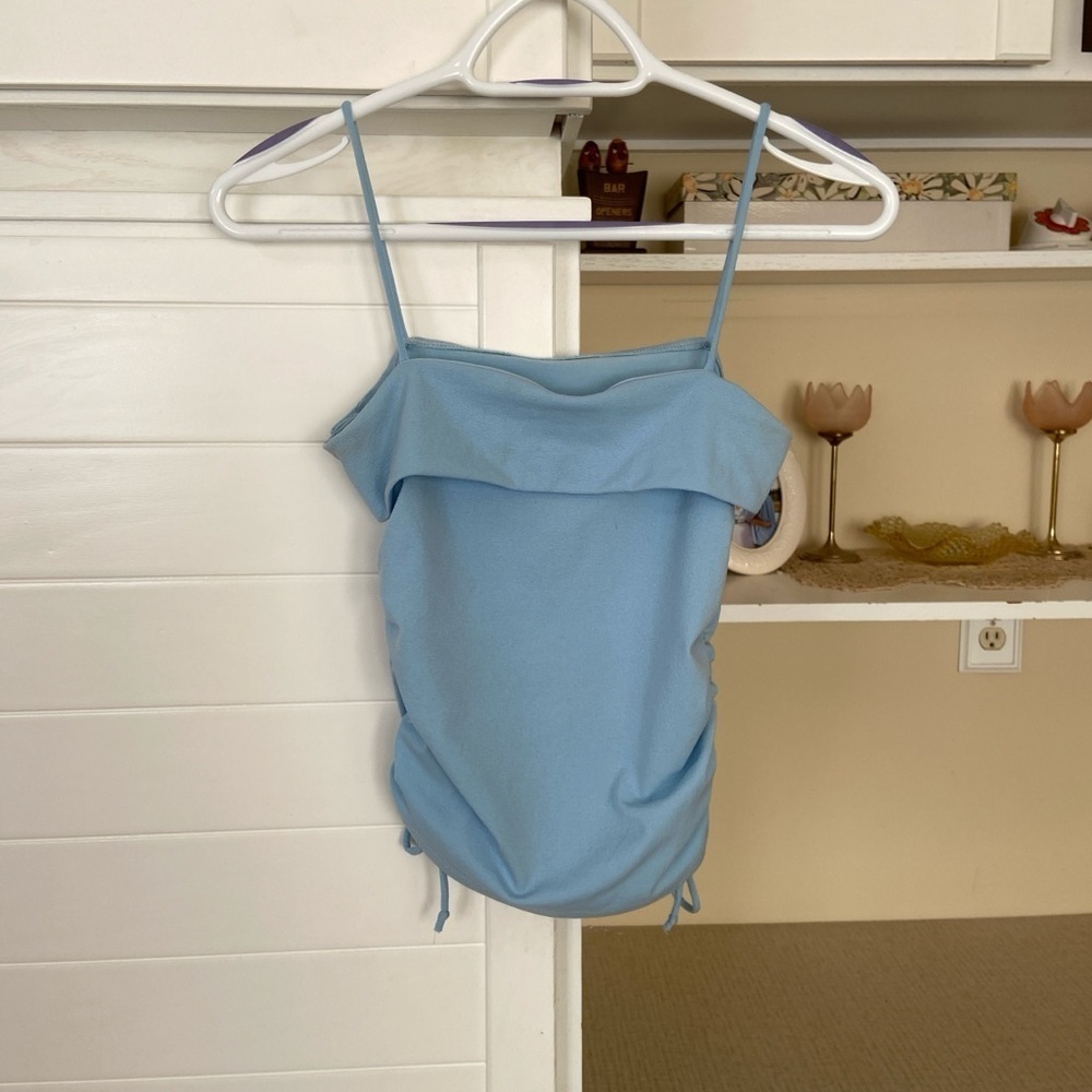 Vintage 90s Blue Ruched Tank Top
